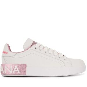 Dolce & Gabbana white and purple portofino sneakers